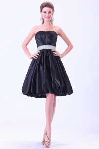 Strapless Cocktail Dress With Beaded Belt Knee-length