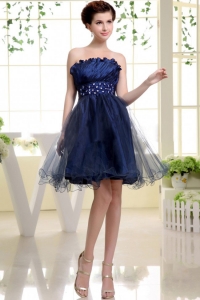 Navy Blue Prom Cocktail Dress Beading Mini--Length 2014