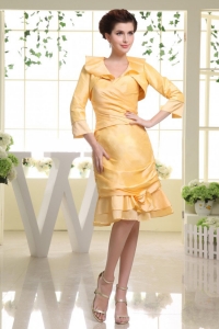 Yellow Mother Of The Bride Dress Custom Made Sweetheart