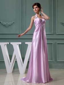 Beading Halter Floor-length Prom Dress Lavender 2014