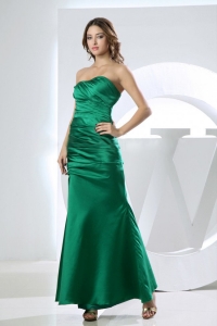 Mermaid Strapless Taffeta Green Prom Dress Ankle-length