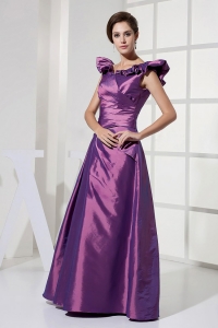 V-neck Purple Taffeta 2013 Prom Dress Floor-length