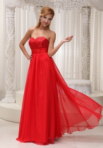 Evening Dress Sequined Up Bodice Sweetheart Red