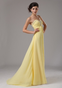 Yellow Custom Made Sweetheart Chiffon Prom Dress