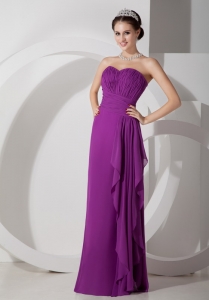 Purple Empire Sweetheart Ruch Prom Dress
