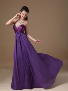 Purple Prom Dress Sweetheart Taffeta and Chiffon