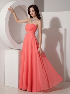 Watermelon Empire Strapless Prom Dress