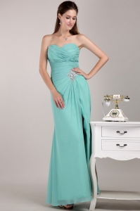 Turquoise Empire Sweetheart Beading Prom Dress