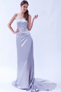 Prom Dress Lilac Beading Elastic Woven Beading