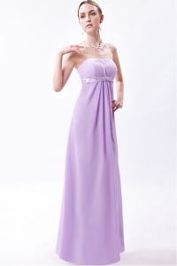 Prom Dress Lilac Empire Strapless Embroidery