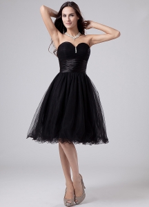 Black Sweetheart Prom Dress With Beading and Ruch Organza
