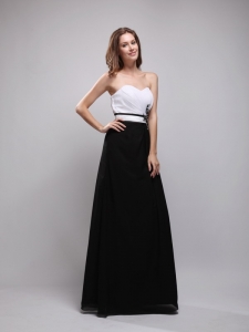 Black and White Column Sweetheart Appliques Prom / Evening Dress