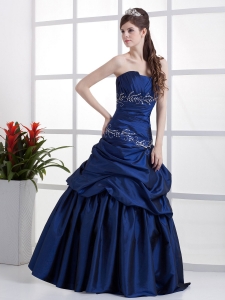 Popular Peacock Blue Prom Dress Appliques and Pick-ups in 2013