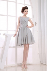 Fashionable Bateau Grey knee-length Chiffon 2013 Prom Dress