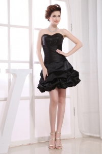 Sweetheart Pick-ups Black Taffeta Mini-length 2013 Prom Dress