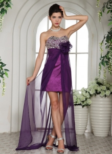 Eggplant Purple Sweetheart Beaded Decorate Prom Dress