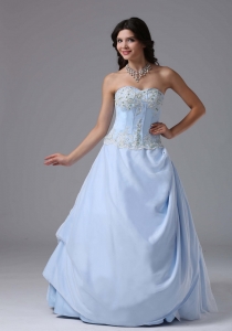 2013 Prom Dress Light Blue Sweetheart Appliques