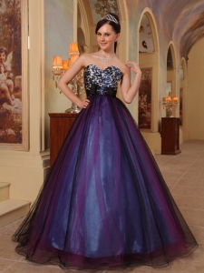 Purple A-line Sweetheart Beading Prom / Pageant Dress