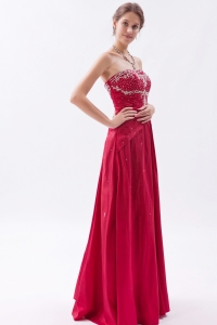 Red Embroidery Beading Prom Party Dresses Sheath