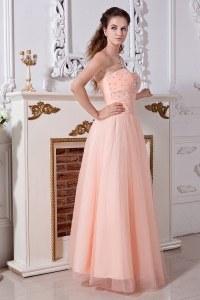 Tulle Beading Prom Dress Baby Pink Empire Sweetheart