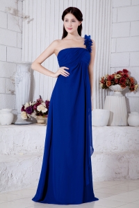 One Shoulder Prom / Evening Dress Royal Blue Brush