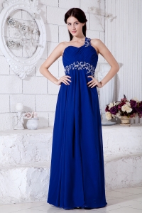 Appliques Prom / Evening Dress Royal Blue One Shoulder