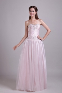 Baby Pink Organza Beading Prom/Homecoming Dress Sweetheart