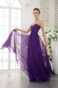 Beading Prom/Evening Dress Purple Sweetheart Chiffon