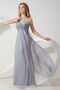 Chiffon Beading Prom / Evening Dress Grey Sweetheart