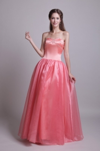 Watermelon Princess Prom Dress Organza Beading Sweetheart