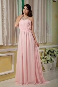 Ruch Prom Dress Baby Pink Empire Strapless Brush Train