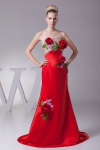 Hand Made Flowers and Appliques Custom Made Prom Dress