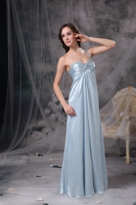 One Shoulder Chiffon Beading and Ruch Evening Celebrity Dress