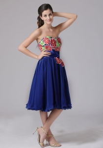 Blue Appliques Sweetheart Cocktail Homecoming Dresses