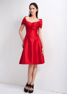 Off the Shoulder Ruch Red Dama Dresses for Quinceanera