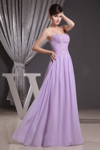 Lilac Beaded Sweetheart Graduation Prom Dresses Ruch