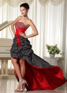 Special Fabric Beaded High-low Celebrity Pageant Dresses