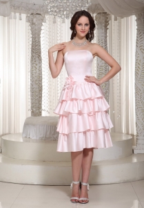 Ruffles Layered Flower Pink Dama Dresses for Quinceanera