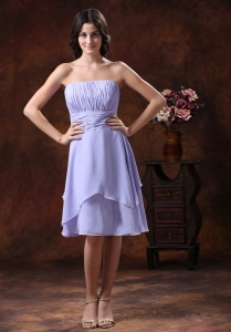 Lilac Dama Dresses for Quinceanera Ruched Strapless Short