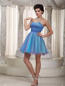 Colorful Cocktail Homecoming Dress Sweetheart Mini Ruch