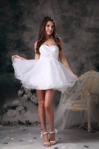 A-line Dama Dress Sweetheart White Mini-length Mini-length