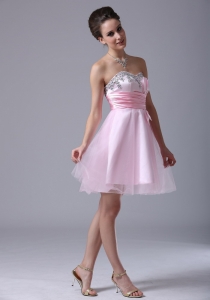 Baby Pink Homecoming Cocktail Dress Beaded Sweetheart
