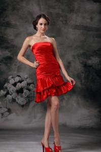 Red Mini-length Prom Graduation Holiday Dress
