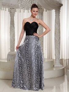 Ruched Sweetheart Leopard Pageant Dress Floor-length