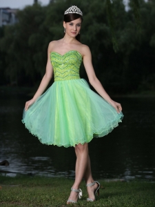 Beaded Sweetheart Green Prom Homecoming Dress