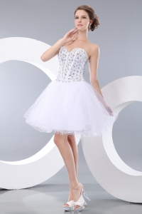 Sweetheart White Mini-length Homecoming Dress Cocktail