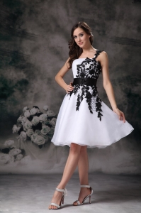 White One Shoulder Mini-length Organza Lace Homecoming Dress