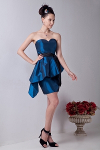 Sweetheart Mini-length Blue Prom Homecoming Dress