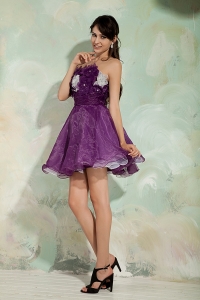 Dark Purple A-line Prom Cocktail Dresses Princess Strapless