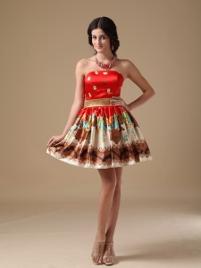 Multi-color Strapless Mini-length Prom Holiday Dresses